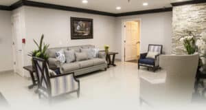 A lobby with couches and chairs at Homestead